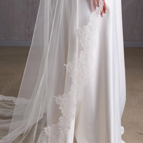 Cathedral Lace Wedding Veil - Picture 3 of 7